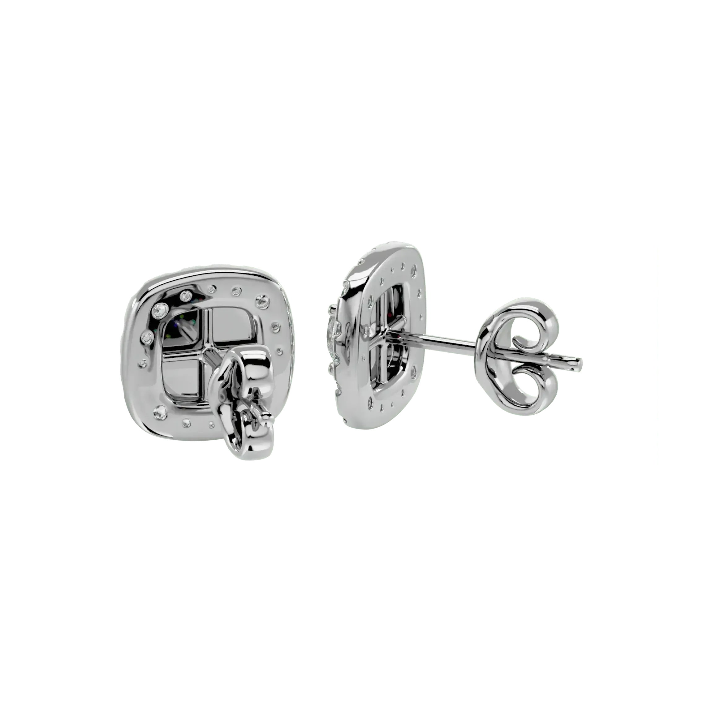 Ursa Round Stud Earrings - White Gold - Ice Dazzle - VVX™ Diamond - Solitaire Earrings