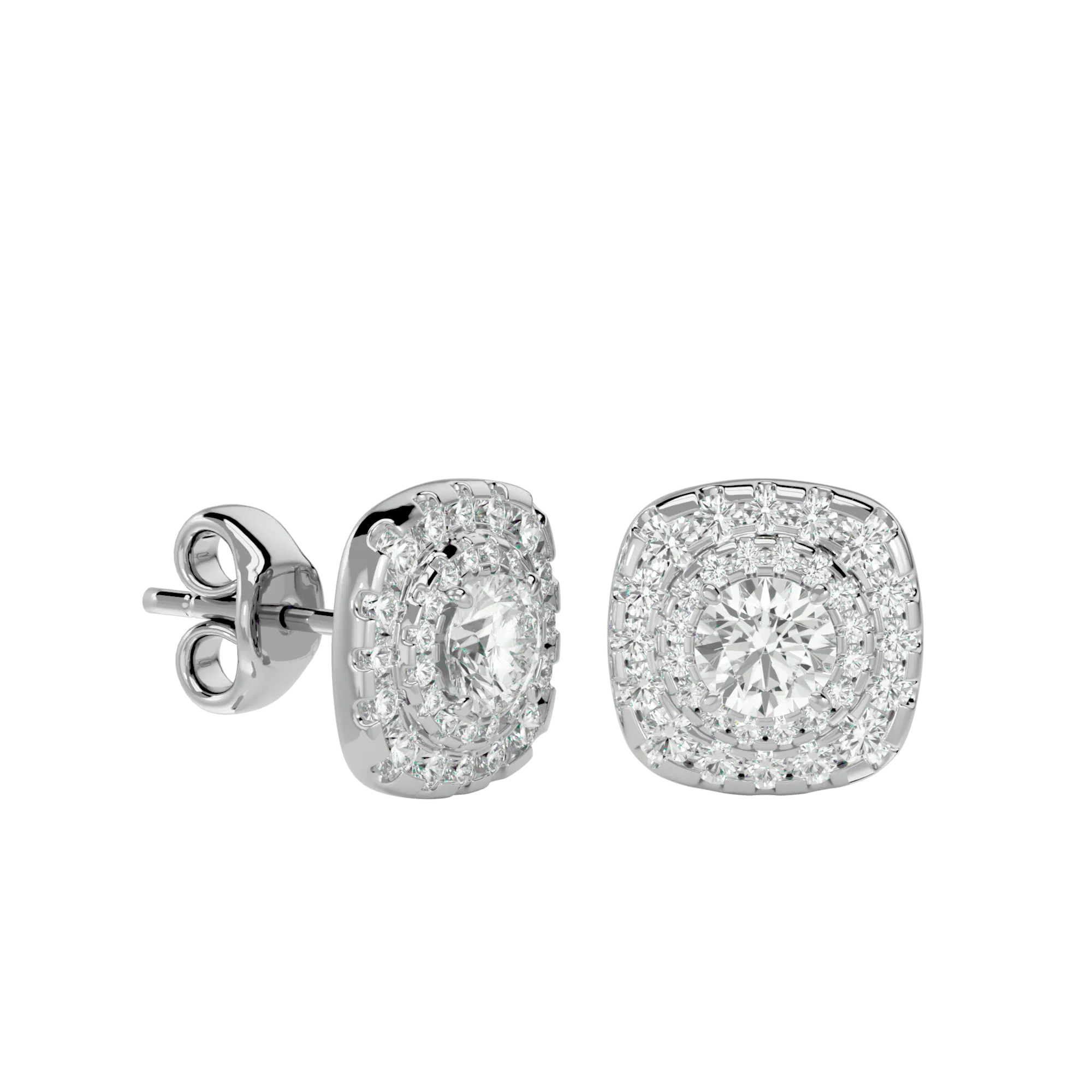 Ursa Round Stud Earrings - White Gold - Ice Dazzle - VVX™ Diamond - Solitaire Earrings