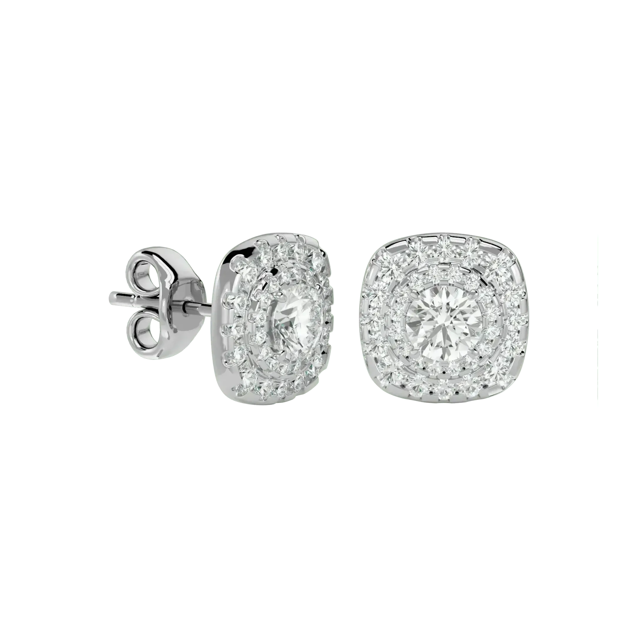 Ursa Round Stud Earrings - White Gold - Ice Dazzle - VVX™ Diamond - Solitaire Earrings