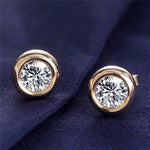 VVX™ Diamond - Bezel Stud Earrings - 18K Rose Gold - Ice Dazzle