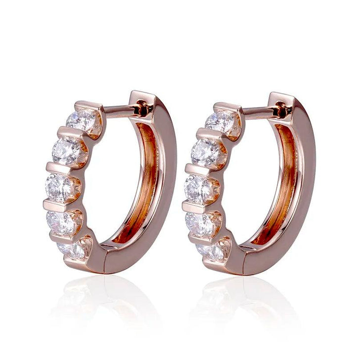 VVX™ Diamond - Eternity Hoop Earrings - 14K Rose Gold - Ice Dazzle