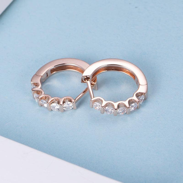 VVX™ Diamond - Eternity Hoop Earrings - 14K Rose Gold - Ice Dazzle