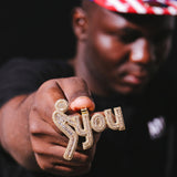 Ice Dazzle® "F You" Pendant - Yellow Gold