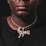 Ice Dazzle® "F You" Pendant - Yellow Gold