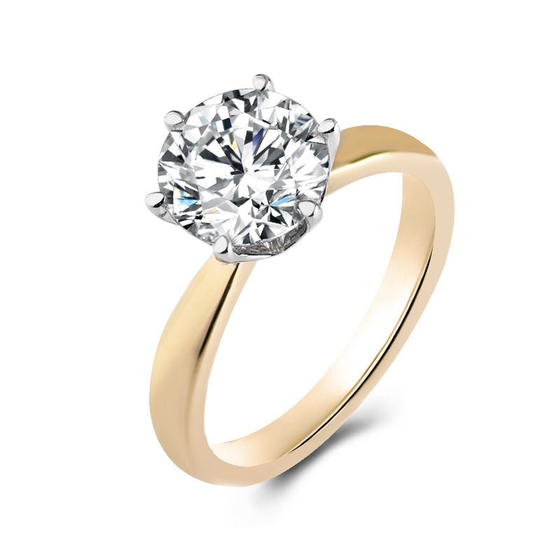 2 1/2 ctw Round Lab Diamond Solitaire Engagement Ring in 14K Yellow Gold - Ice Dazzle - VVX™ Lab Diamond - Solitaire Engagement Rings