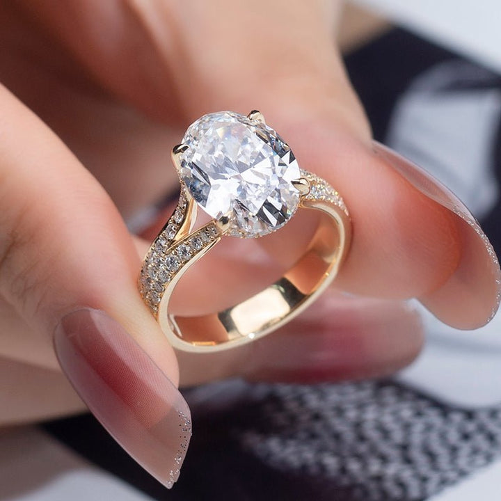 5.5 ctw Oval Lab Grown Diamond Engagement Ring - Ice Dazzle - VVX™ Lab Diamond - Engagement Rings