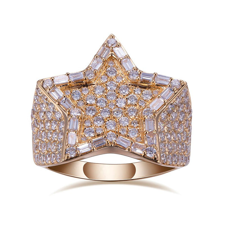 Arctic Star Iced Lab Diamond Fashion Ring in 18K Rose Gold - Ice Dazzle - VVX™ Lab Diamond - Fashion Ring