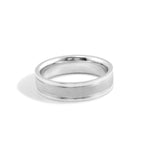 Comfort-Fit Wedding Band for Him Sterling Silver - Ice Dazzle - VVX™ Lab Diamond - Wedding Bands