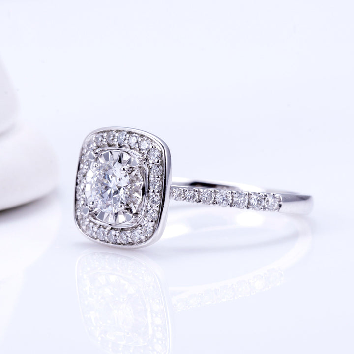 Halo Ring with 1.5ct Round Lab Diamond - Ice Dazzle - VVX™ Lab Diamond - Engagement Rings