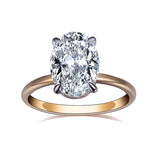 Hidden Halo Engagement Ring with 4ct Oval Lab Diamond in 18K Yellow Gold - Ice Dazzle - VVX™ Lab Diamond - Engagement Rings