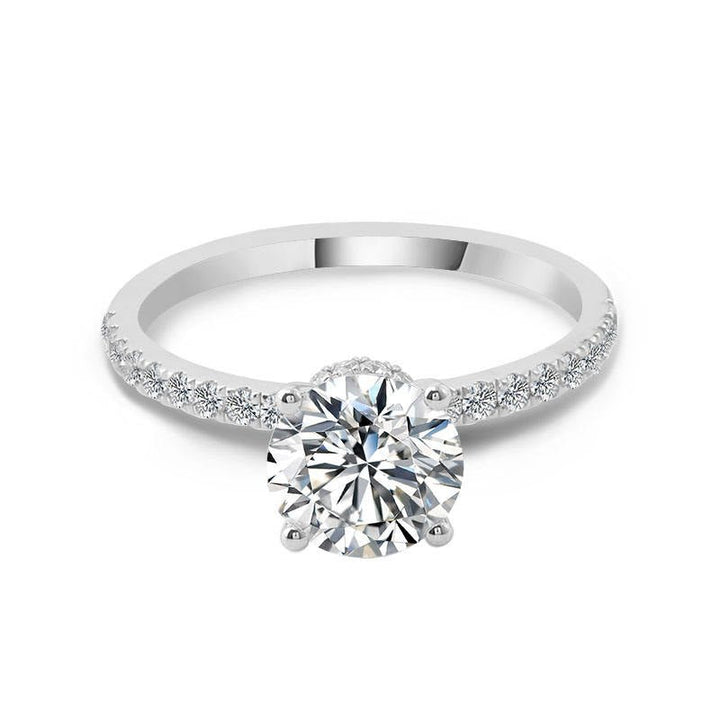 Hidden Halo Ring with 3ct Round Lab Diamond - Ice Dazzle - VVX™ Lab Diamond - Engagement Rings