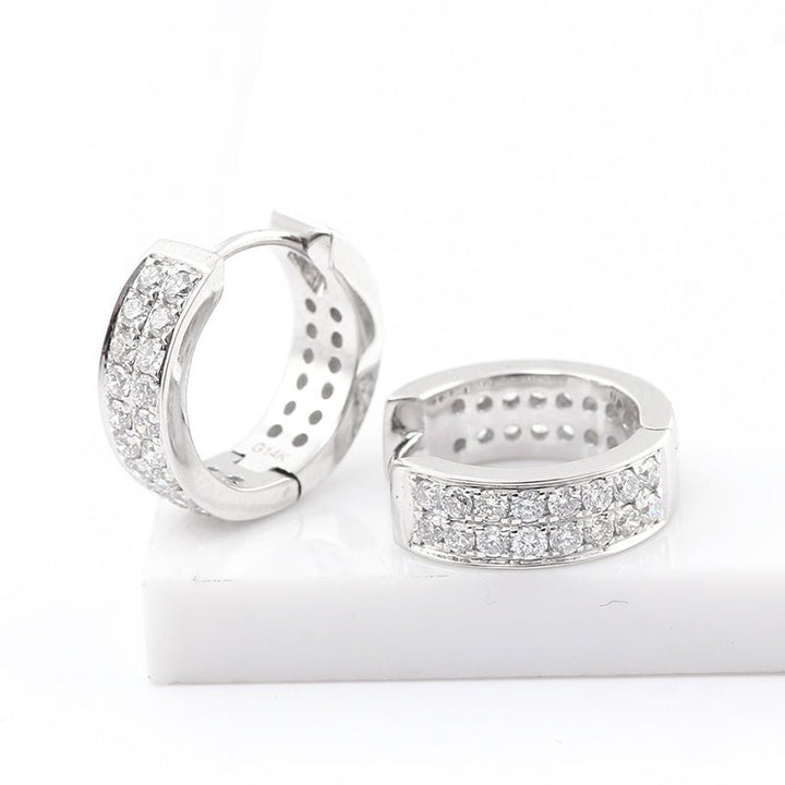 Lab Diamond Huggie Hoop Earrings - Ice Dazzle - VVX™ Lab Diamond - Hoop Earrings