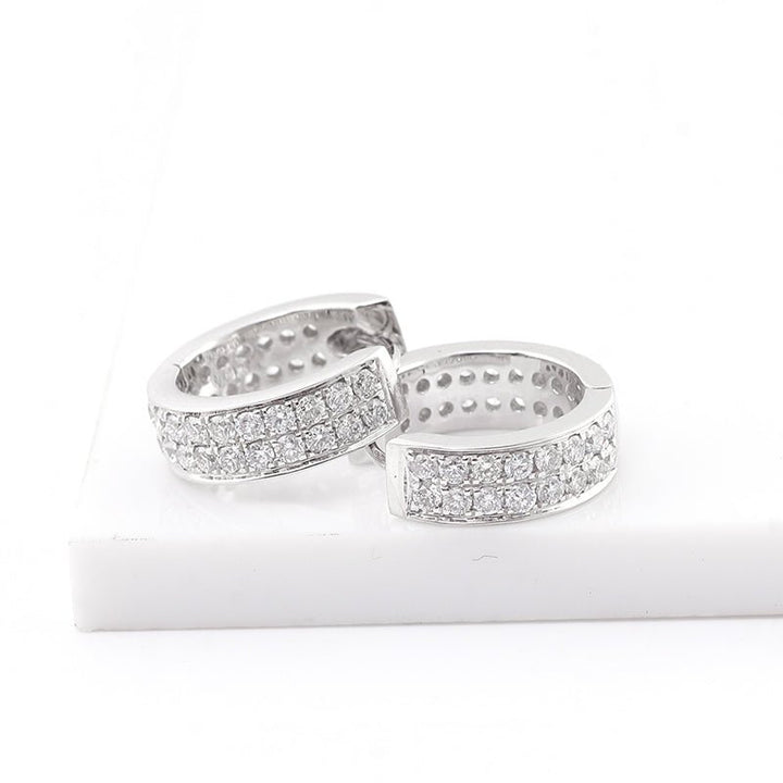 Lab Diamond Huggie Hoop Earrings - Ice Dazzle - VVX™ Lab Diamond - Hoop Earrings