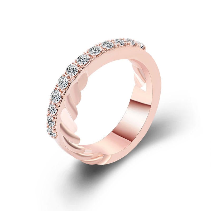 Lab Diamond Wedding Band for Her in 14K Rose Gold - Ice Dazzle - VVX™ Lab Diamond - Wedding Bands