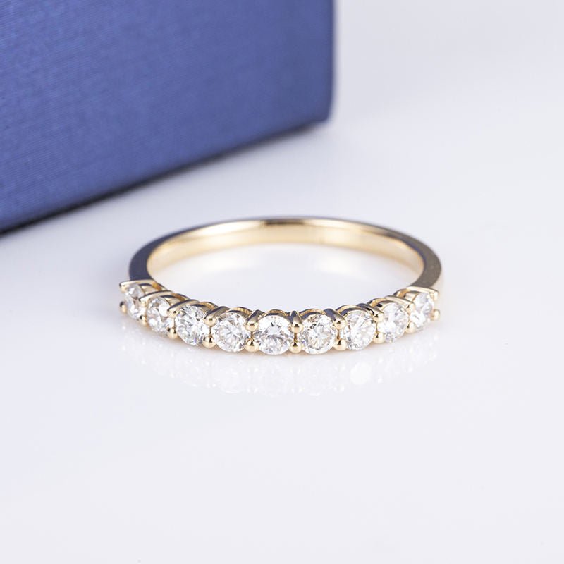 Lab Diamond Wedding Band for Her in 18K Yellow Gold - Ice Dazzle - VVX™ Lab Diamond - Wedding Bands