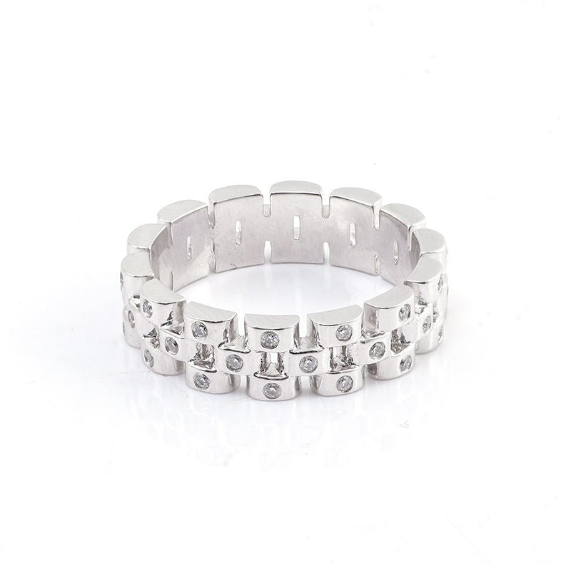 Lab Grown Diamond Bezel-Set Wedding Band for Him in 18K White Gold - Ice Dazzle - VVX™ Lab Diamond - Wedding Bands