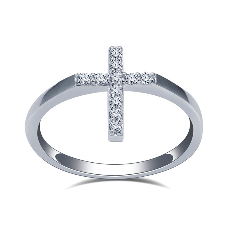 Lab Grown Diamond Cross Fashion Ring - Ice Dazzle - VVX™ Lab Diamond - Fashion Ring