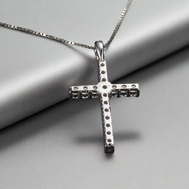 Lab Grown Diamond Cross Pendant in White Gold - Ice Dazzle - VVX™ Lab Diamond - Fashion Pendant