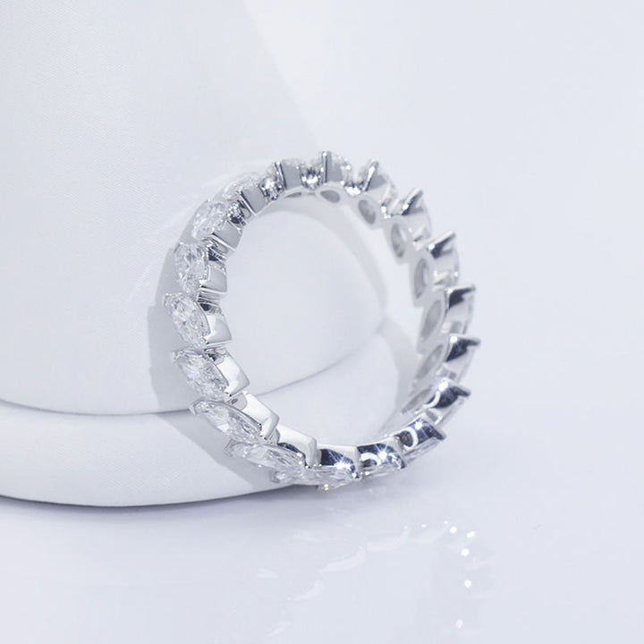 Marquise Lab Grown Diamond Eternity Band in 14K White Gold (3.65 Ct. Tw.) - Ice Dazzle - VVX™ Lab Diamond - Eternity Bands