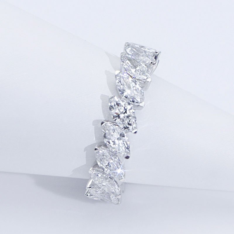 Marquise Lab Grown Diamond Eternity Band in 14K White Gold (3.65 Ct. Tw.) - Ice Dazzle - VVX™ Lab Diamond - Eternity Bands