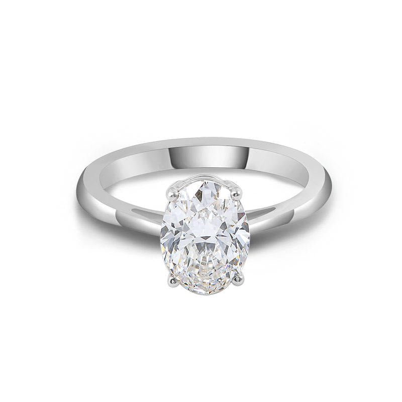 Oval Lab Grown Diamond Engagement Ring in 14K White Gold (1 1/2 Ct. Tw.) - Ice Dazzle - VVX™ Lab Diamond - Engagement Rings