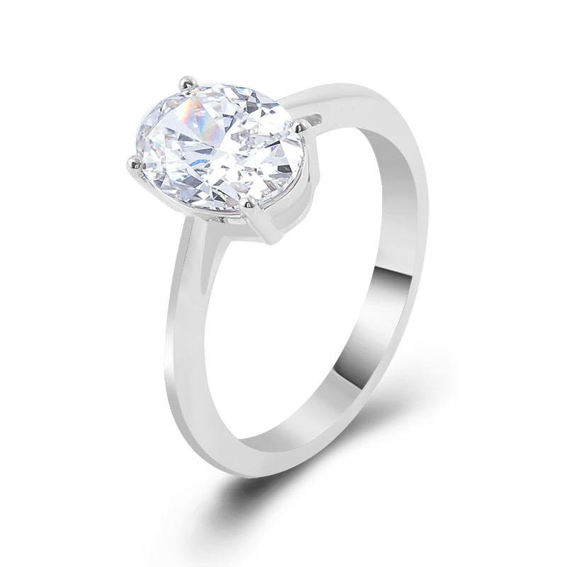 Oval Lab Grown Diamond Engagement Ring in 14K White Gold (1 1/2 Ct. Tw.) - Ice Dazzle - VVX™ Lab Diamond - Engagement Rings