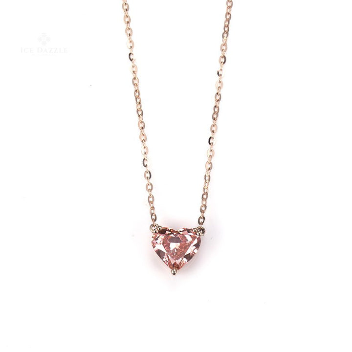 Pink Lab Grown Diamond Pendant in 18K Rose Gold - Ice Dazzle - VVX™ Lab Diamond - Fashion Pendant