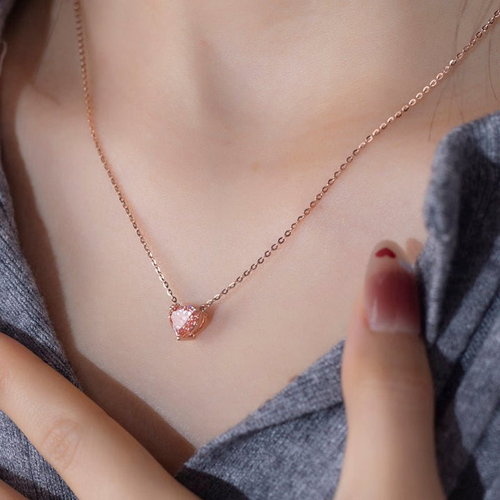 Pink Lab Grown Diamond Pendant in 18K Rose Gold - Ice Dazzle - VVX™ Lab Diamond - Fashion Pendant