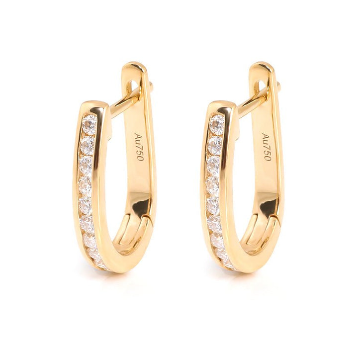 Round Lab Diamond Huggie Earrings in 18K Yellow Gold (1/5 Ct. Tw.) - Ice Dazzle - VVX™ Lab Diamond - Earrings