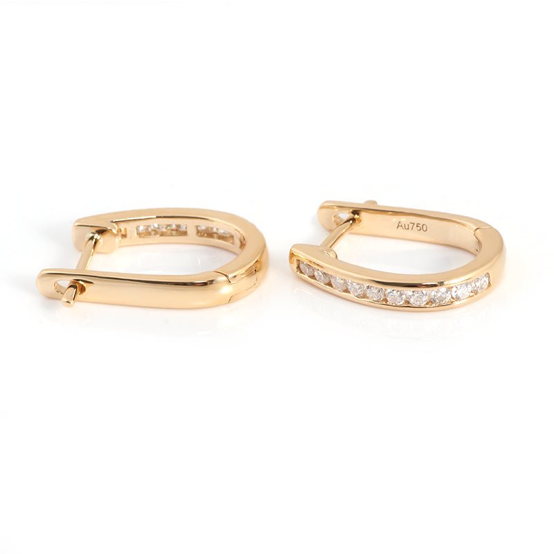 Round Lab Diamond Huggie Earrings in 18K Yellow Gold (1/5 Ct. Tw.) - Ice Dazzle - VVX™ Lab Diamond - Earrings