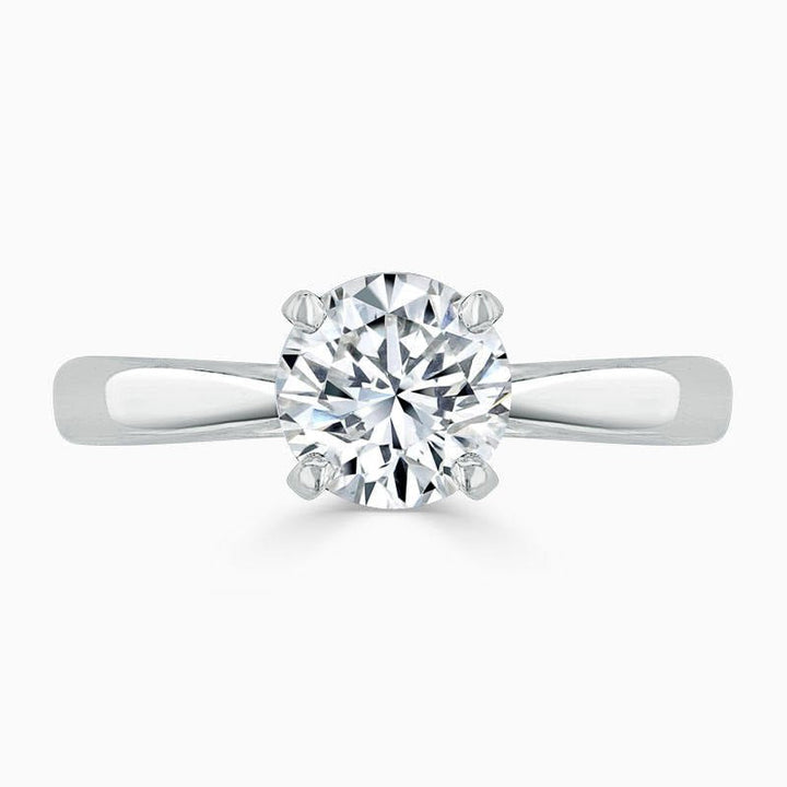 Round Moissanite Solitaire Engagement Ring in 14K White Gold (1.5 Ct. Tw.) - Ice Dazzle - SynthaLux™ Moissanite - Solitaire Engagement Rings