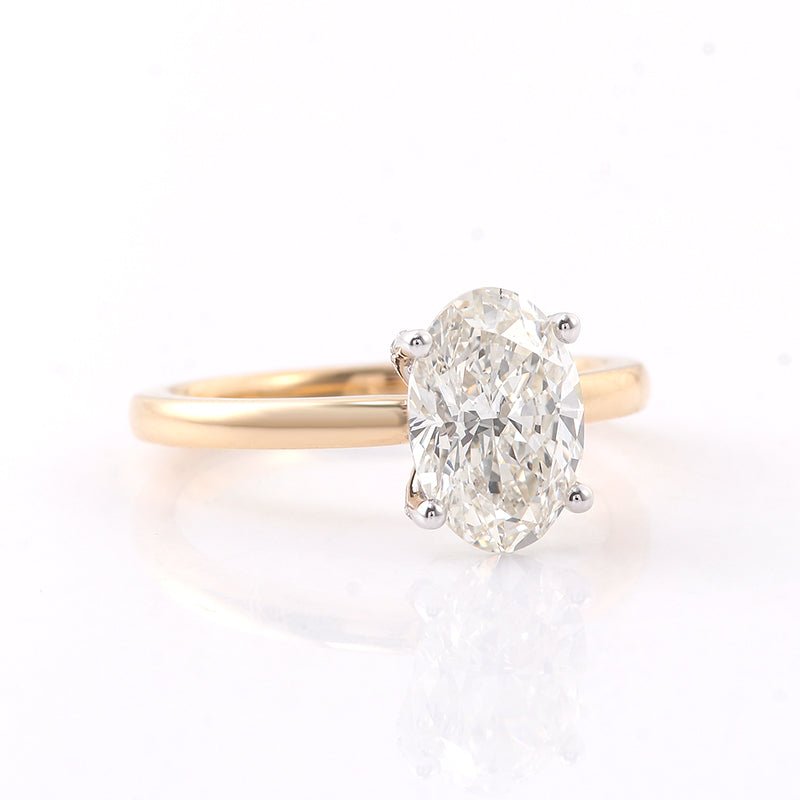 Solitaire Engagement Ring with 3ct Oval Lab Diamond - Ice Dazzle - VVX™ Lab Diamond - Engagement Rings