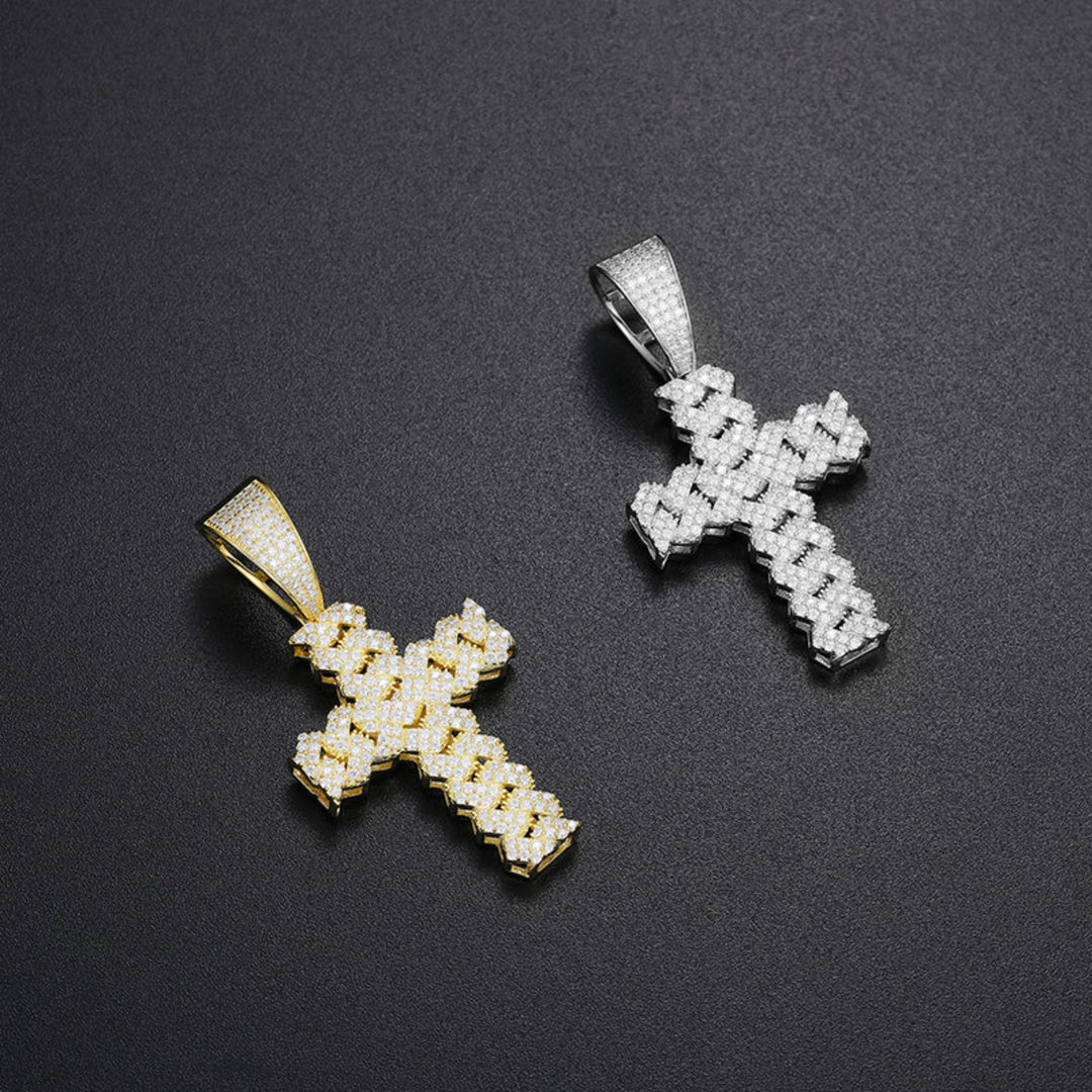 UltraLux™ Divine Brilliance - Cuban Cross Pendant - 14K Gold Vermeil