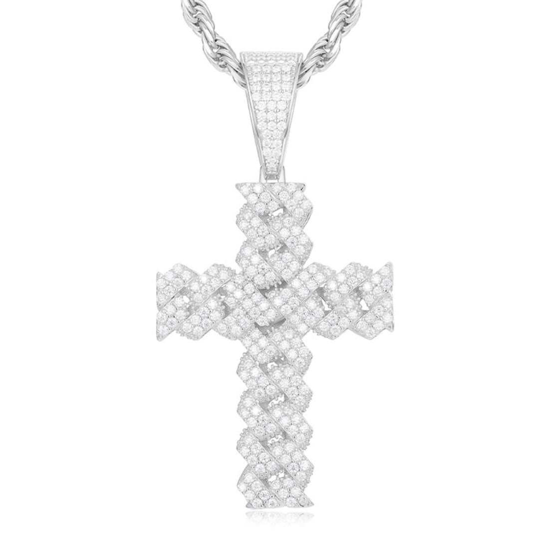 UltraLux™ Divine Brilliance - Cuban Cross Pendant - Sterling Silver