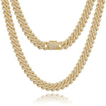 VVS Moissanite 19mm Iced Miami Cuban Necklace in 14K Gold Vermeil - Ice Dazzle - SynthaLux™ Moissanite - Cuban Necklace